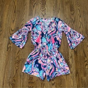 Size XXS Lilly Pulitzer 3/4 Sleeve Del Lago Romper